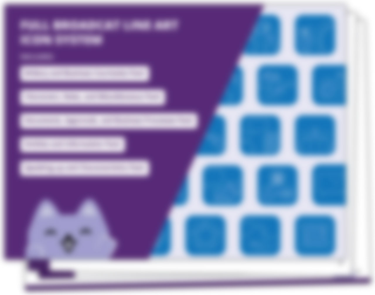 Broadcat Line Art Icon System Broadcat Line Art Icon System