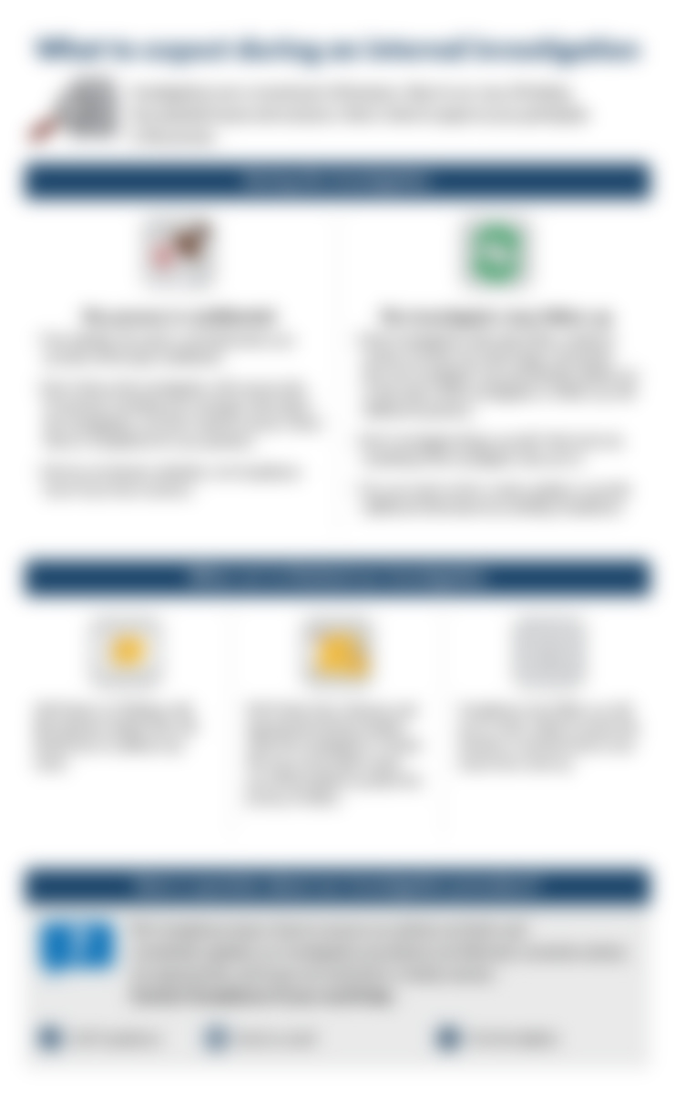 What to expect during an internal investigation What to expect during an internal investigation